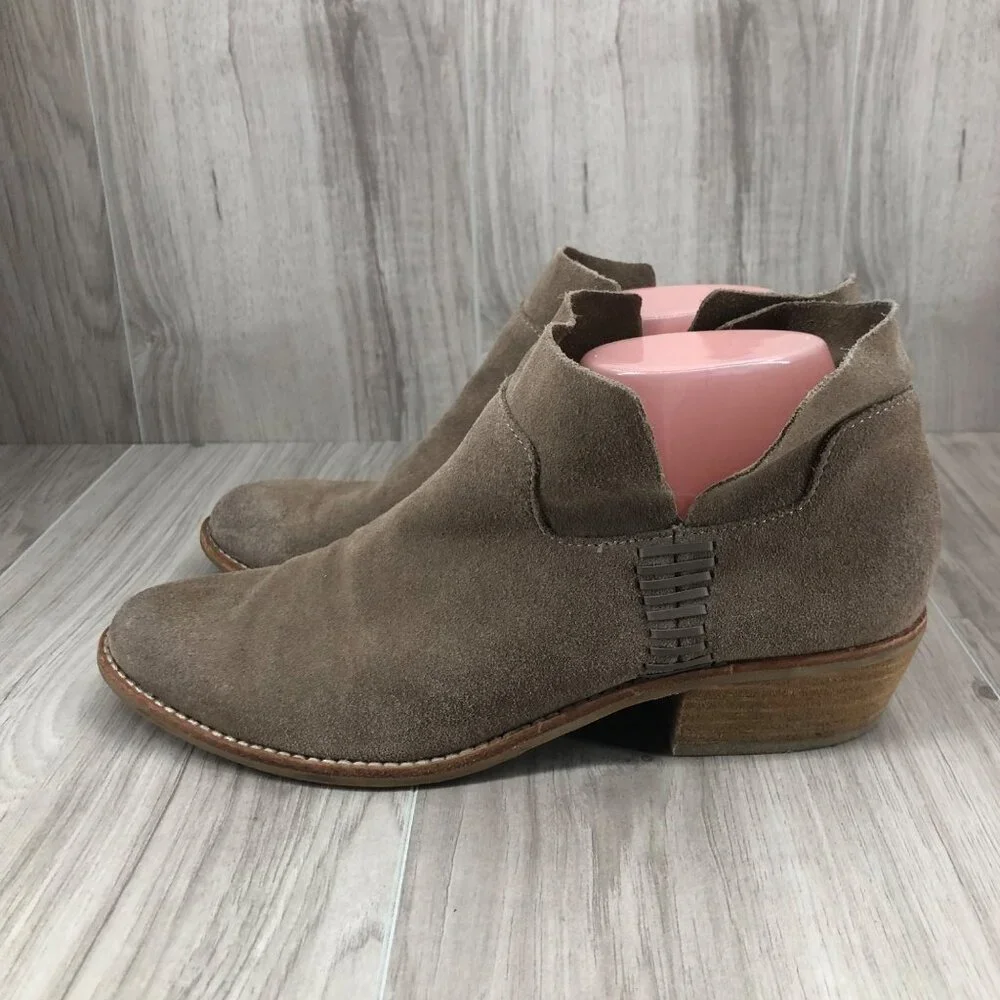 Dolce Vita Ankle Boots Womens 9 Brown Suede Slip On Booties